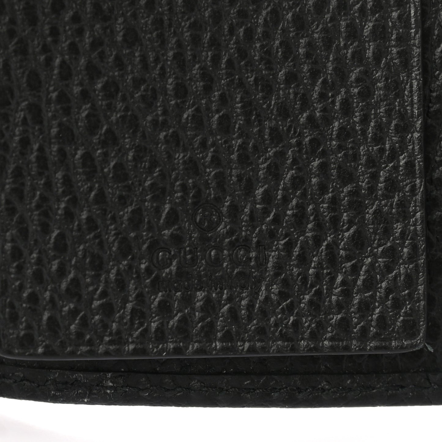 Pebbled Calfskin GG Marmont 6 Key Holder Black
