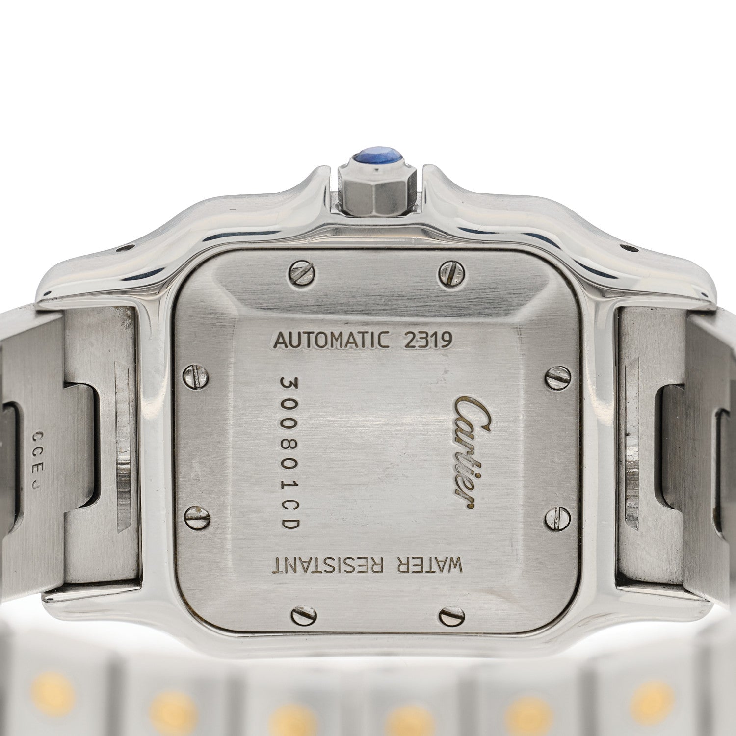 Cartier Stainless Steel 18K Yellow Gold 29mm Santos De Cartier Galbee Automatic Watch 4 of 4