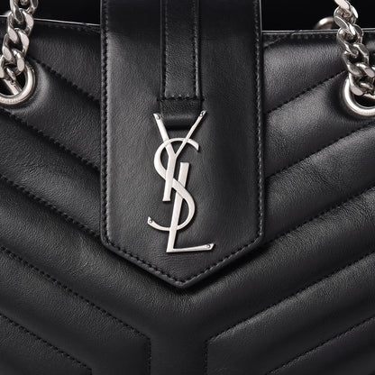 Saint Laurent Calfskin Y Quilted Monogram Large Loulou Shopper Black 9 of 11