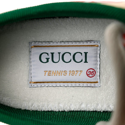 Gucci Canvas Web GG Apple Womens 1977 Tennis Sneakers 36 Ivory Red Mystic White New Shamarock 6 of 8