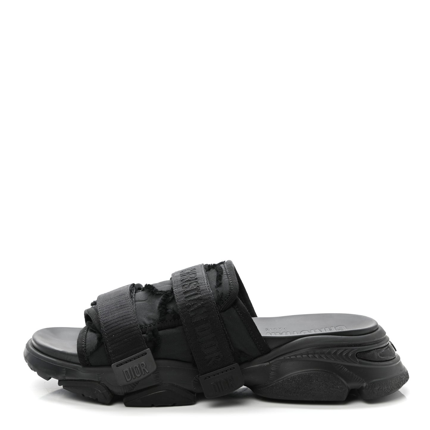 Technical Fabric Camouflage D-Wander Slide Sandals 40 Black