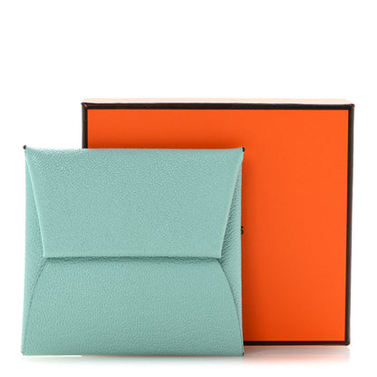 Hermes Chevre Mysore Bastia Coin Purse Aqua 8 of 8