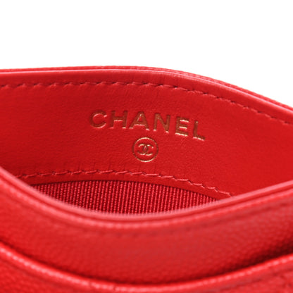 Chanel Caviar Quilted Card Holder Red 6 of 9
