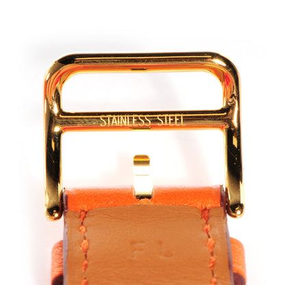 Hermes Stainless Steel Swift 26mm Heure H Hour Quartz Watch Orange 6 of 9