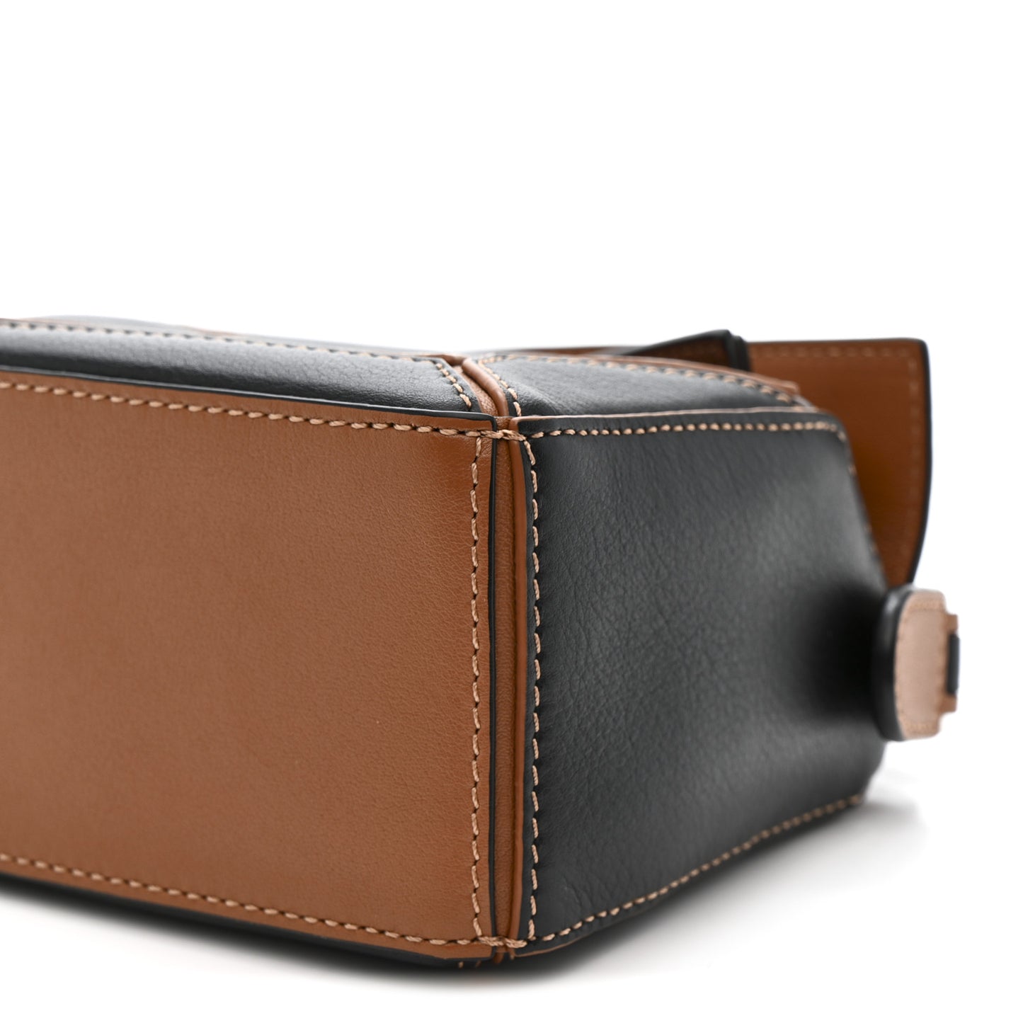Calfskin Mini Puzzle Bag Tan Black