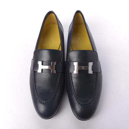 Hermes Goatskin Paris Loafers 36.5 Marine 5 of 10