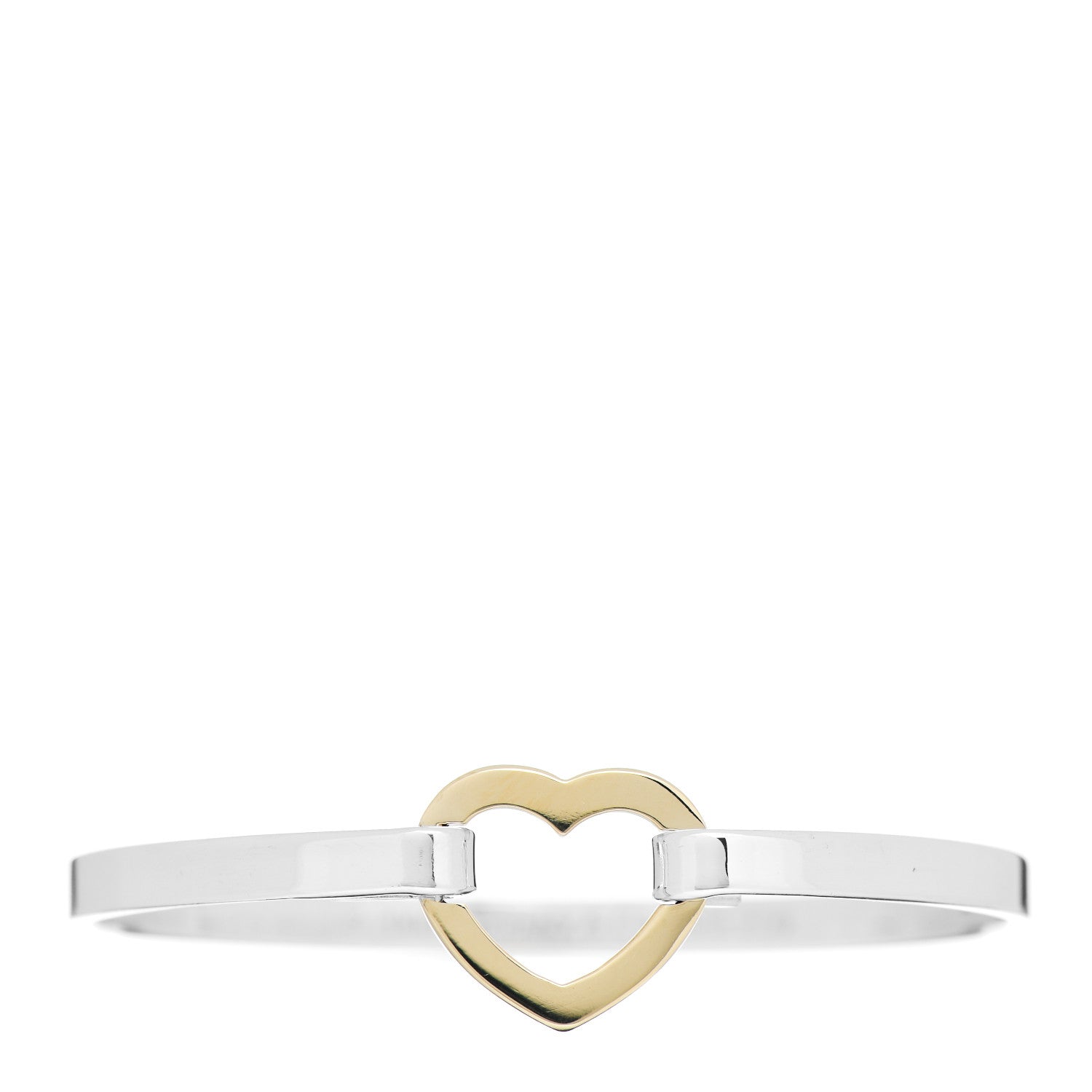 Tiffany Sterling Silver 18K Yellow Gold Heart Buckle Bracelet 1 of 4