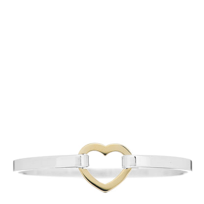 Tiffany Sterling Silver 18K Yellow Gold Heart Buckle Bracelet 1 of 4