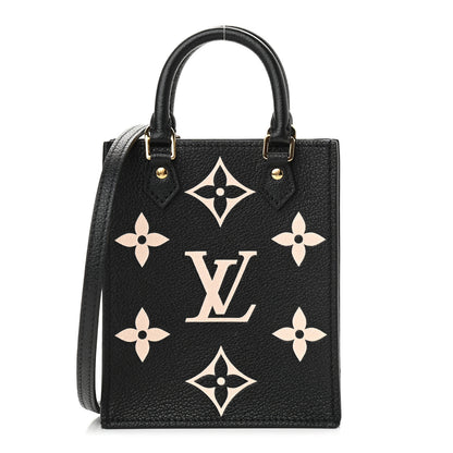 Louis Vuitton Empreinte Monogram Giant Petit Sac Plat Black Beige 1 of 8
