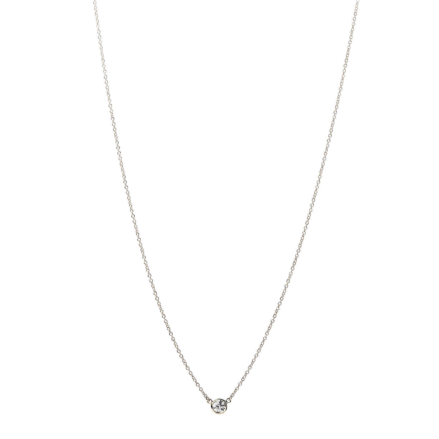 Tiffany 18K Yellow Gold Diamond .19ct Elsa Peretti Diamonds by the Yard Pendant Necklace 1 of 5