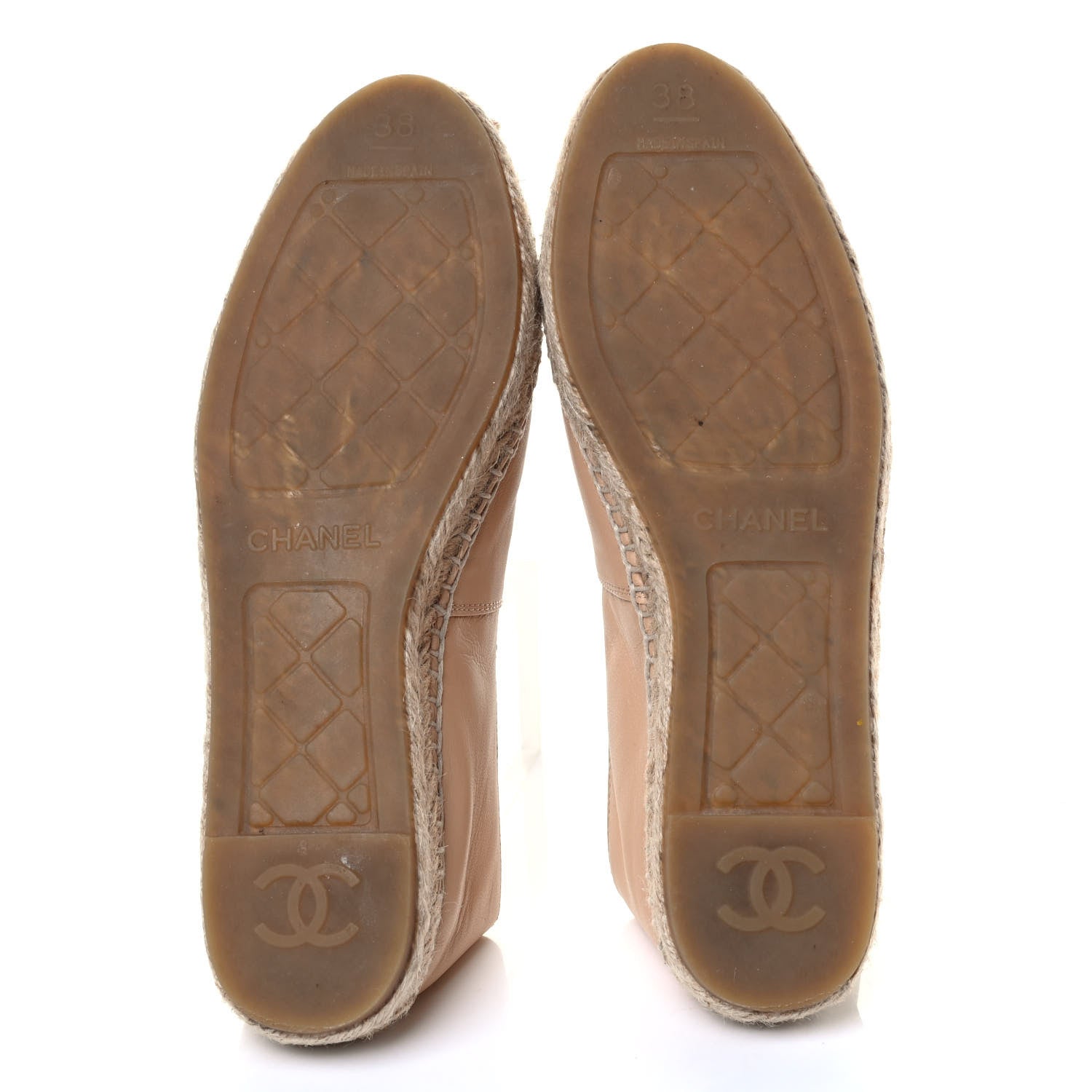 Chanel Lambskin CC Espadrilles 38 Beige Black 5 of 6