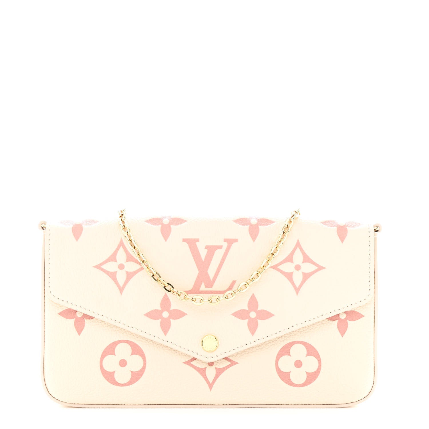 Louis Vuitton Empreinte Monogram Giant By The Pool Felicie Pochette Chain Wallet Creme Rose Trianon 1 of 12