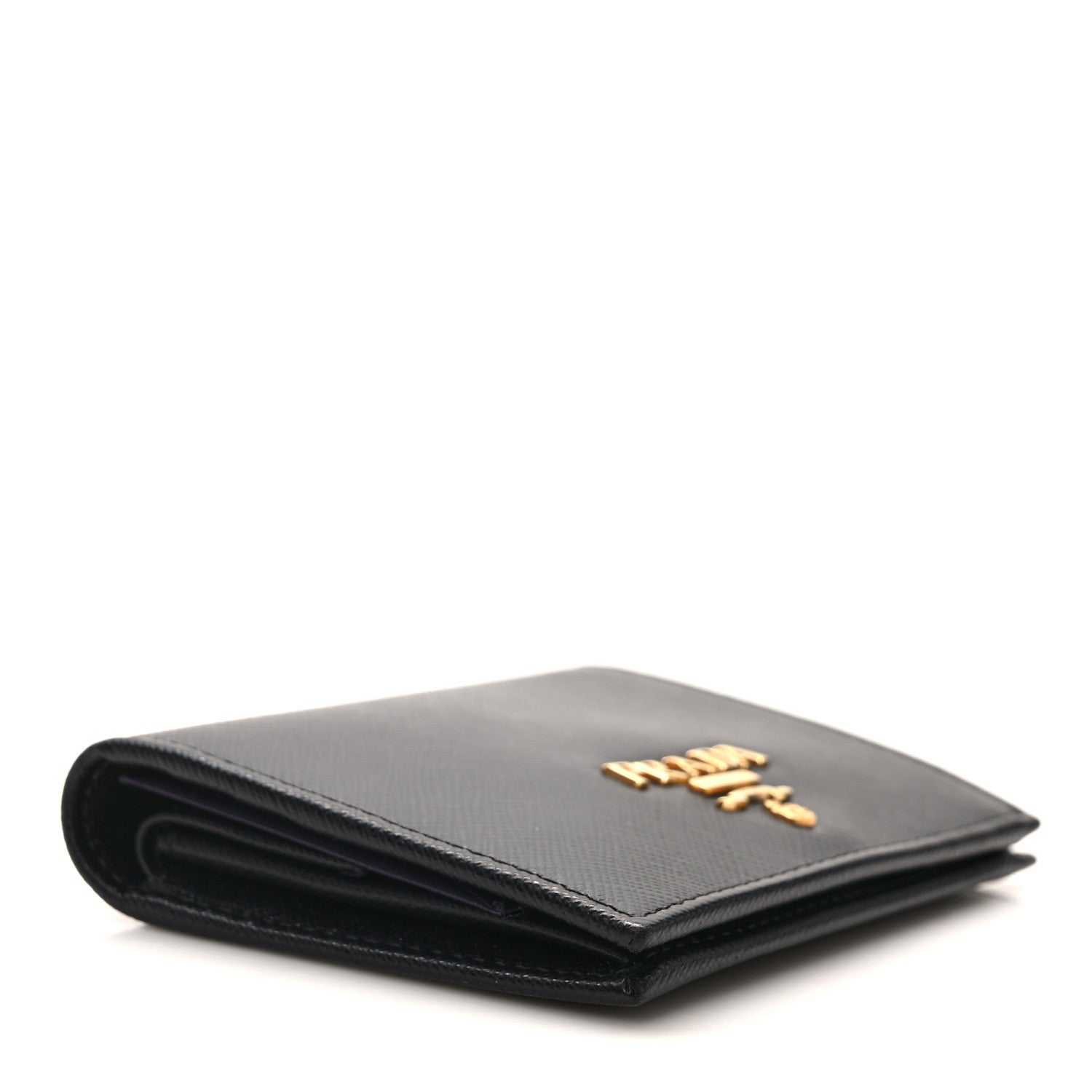Prada Saffiano Metal Bi-Fold Wallet Black 4 of 9