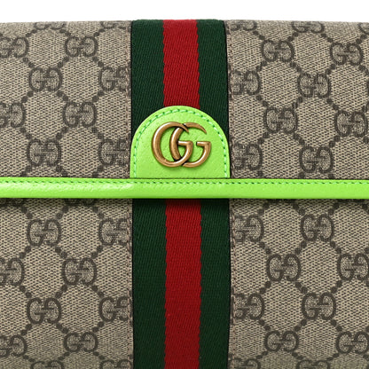 Gucci GG Supreme Monogram Web Small Ophidia Belt Bag Beige Ebony Electric Green 8 of 10