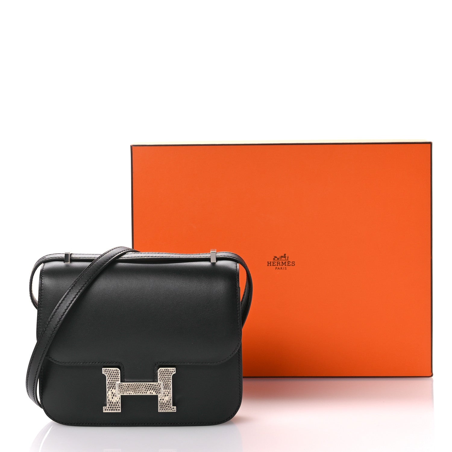 Hermes Veau Monsieur Lizard Constance 18 Black Ombre 11 of 11