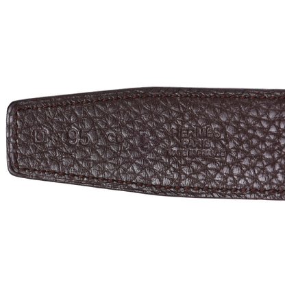 Hermes Box Togo 32mm Collier De Chien CDC Belt 95 Black Chocolate 4 of 6