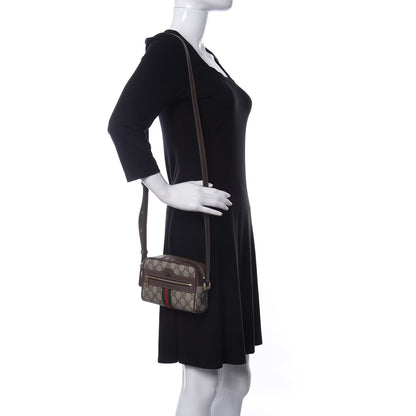 Gucci GG Supreme Monogram Web Mini Ophidia Shoulder Bag Brown 2 of 11
