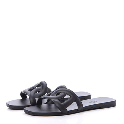 Hermes Rubber Aloha Sandals 40 Black 3 of 7