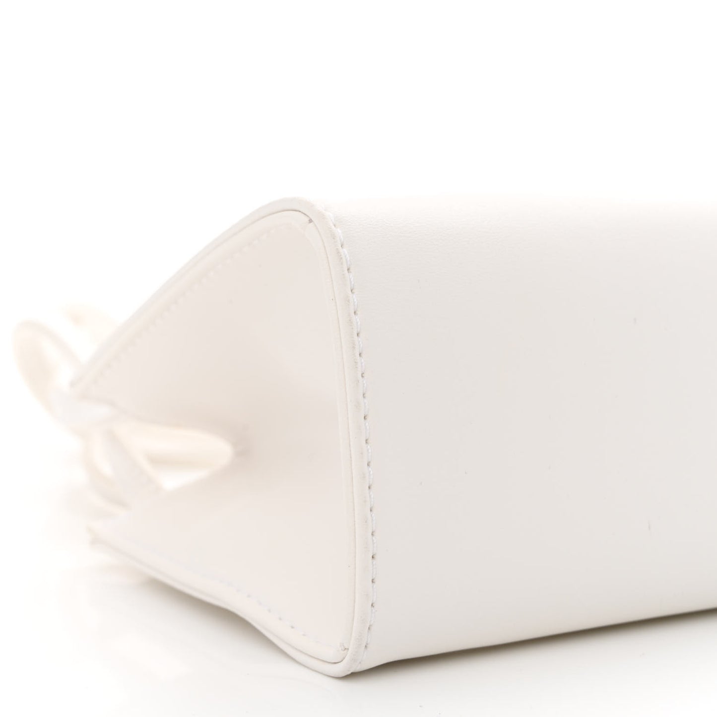 Vegan Leather Small Shopping Bag White