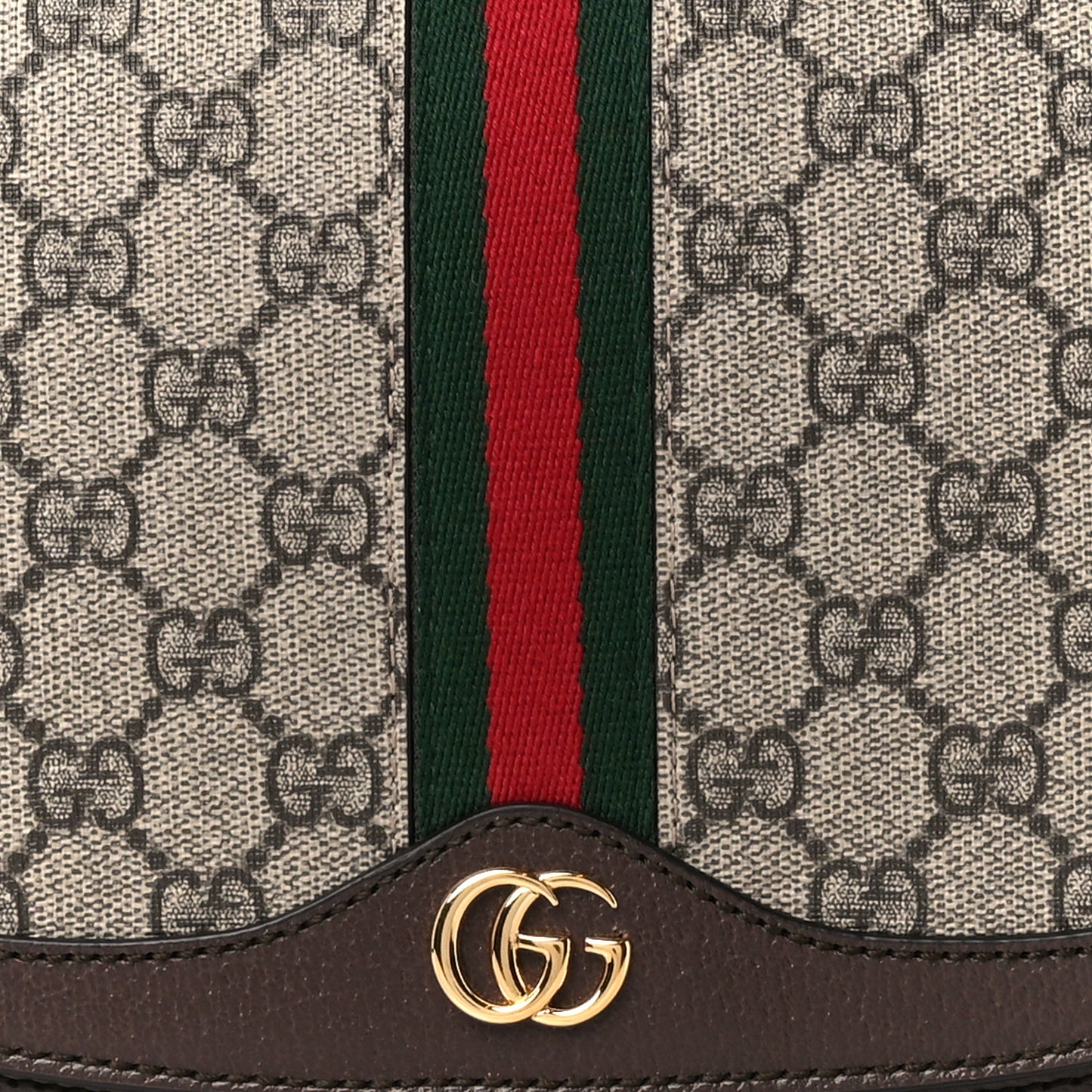GG Supreme Monogram Web Small Ophidia Flap Messenger Bag Brown