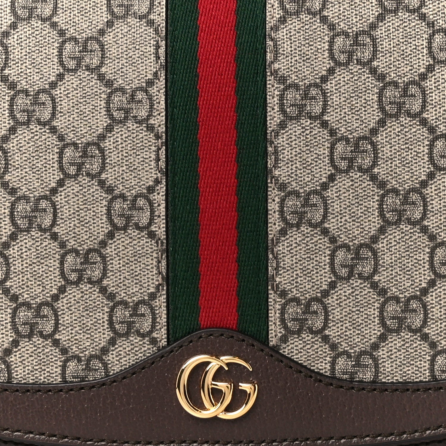 Gucci GG Supreme Monogram Web Small Ophidia Flap Messenger Bag Brown 9 of 13