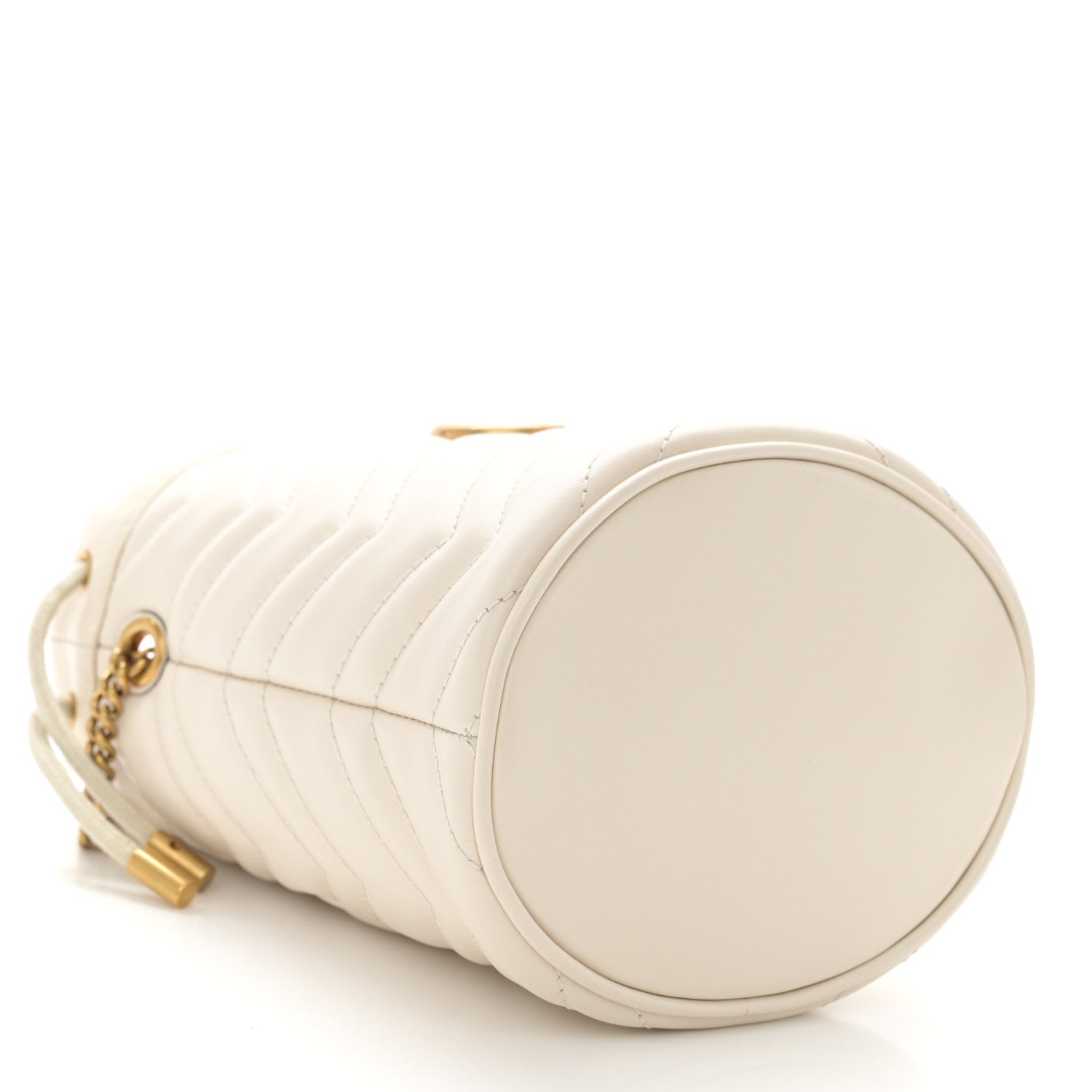 Gucci Calfskin Matelasse Mini GG Marmont 2.0 Bucket Bag White 4 of 10