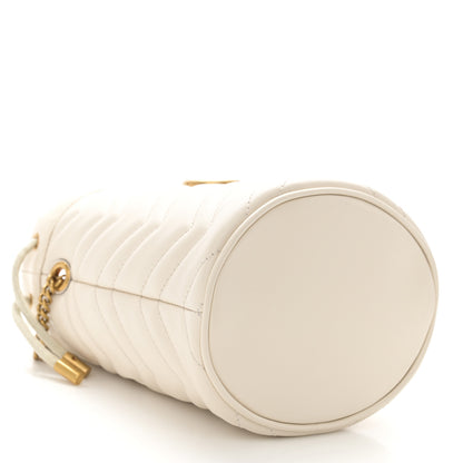 Gucci Calfskin Matelasse Mini GG Marmont 2.0 Bucket Bag White 4 of 10