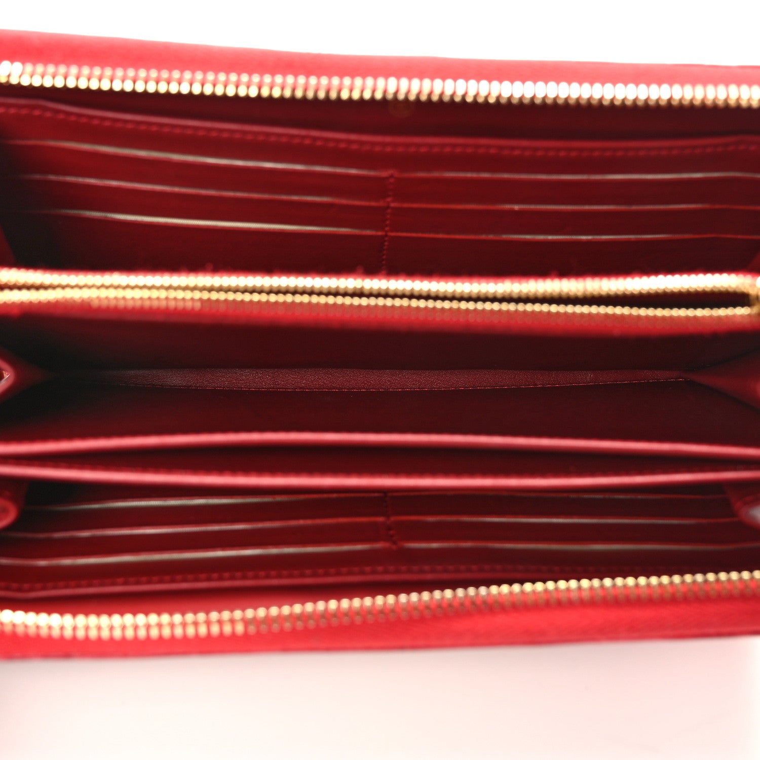Chanel Alligator Large Gusset Zip Around Wallet Red 5 of 8