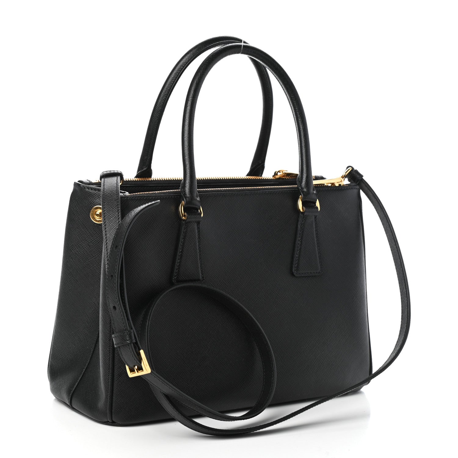 Prada Saffiano Small Galleria Double Zip Tote Black 3 of 25