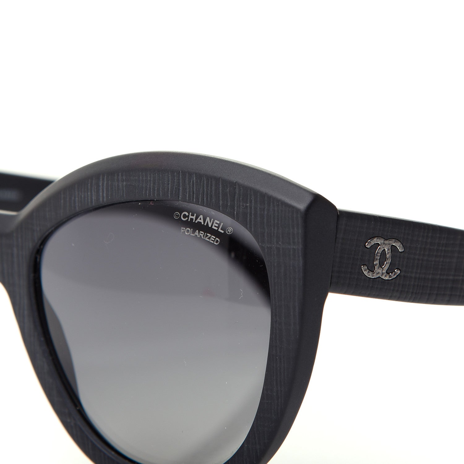 Chanel Tweed Effect CC Polarized Butterfly Signature Sunglasses 5332 Black 7 of 8