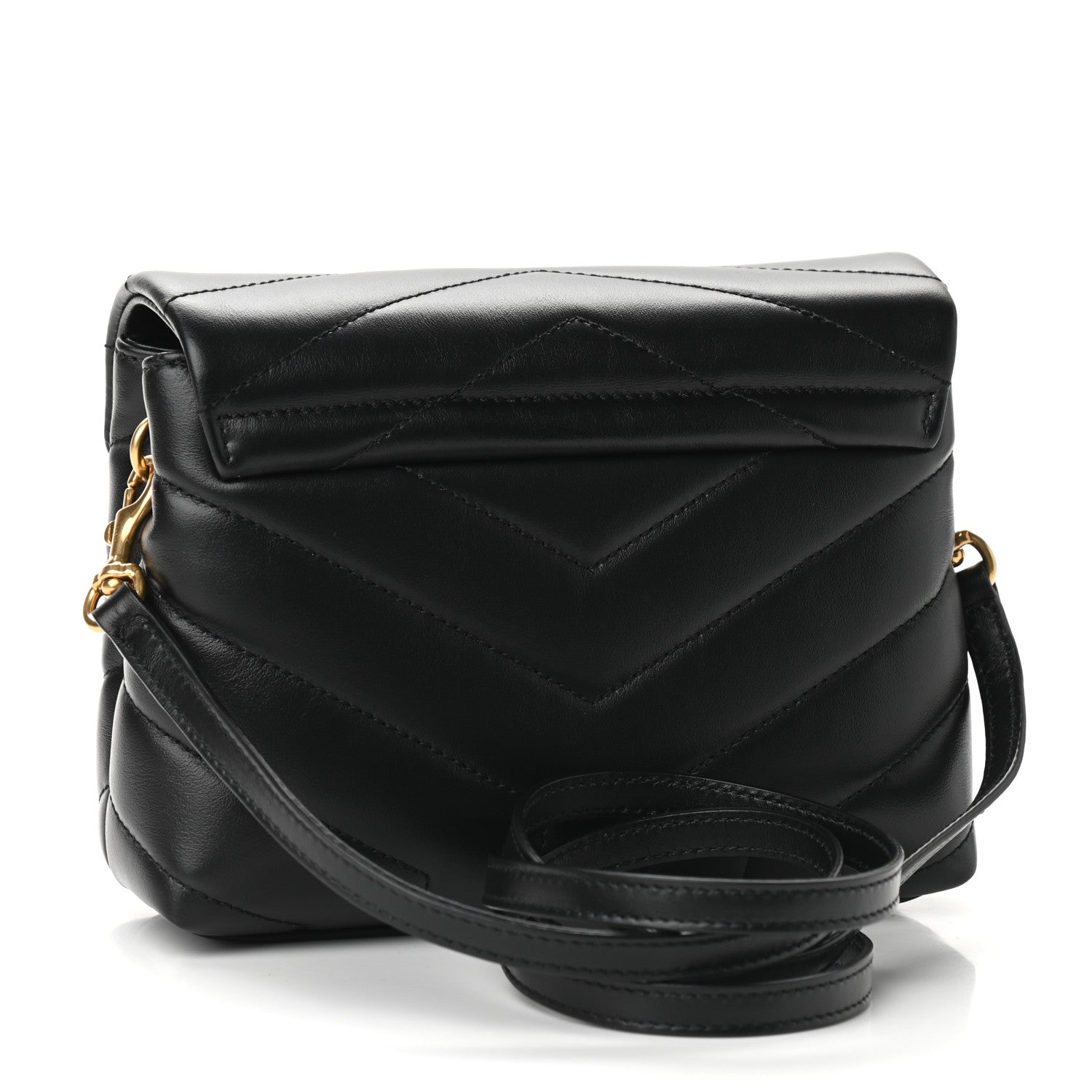 Saint Laurent Calfskin Y Quilted Monogram Toy Loulou Crossbody Bag Black 3 of 9