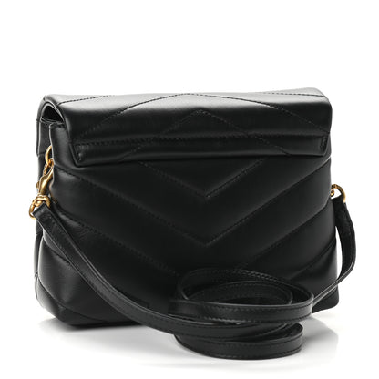 Saint Laurent Calfskin Y Quilted Monogram Toy Loulou Crossbody Bag Black 3 of 9