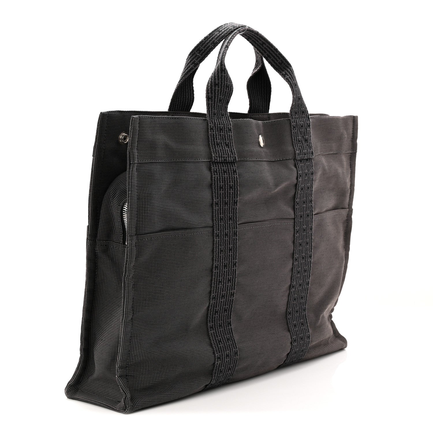 Hermes Canvas Herline MM Tote Grey 1868754 – FASHIONPHILE