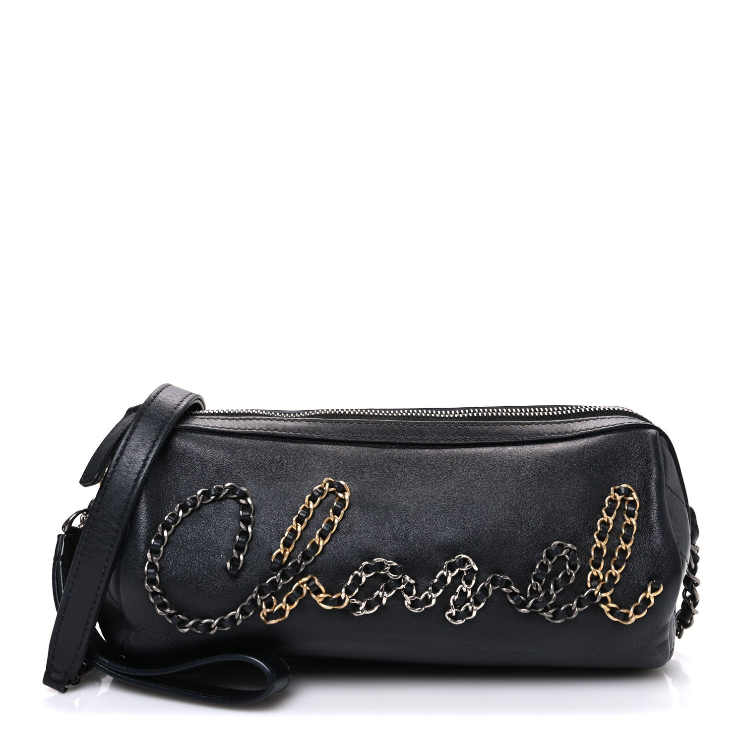 Chanel Metallic Lambskin Signe Bowling Bag Black 1 of 10