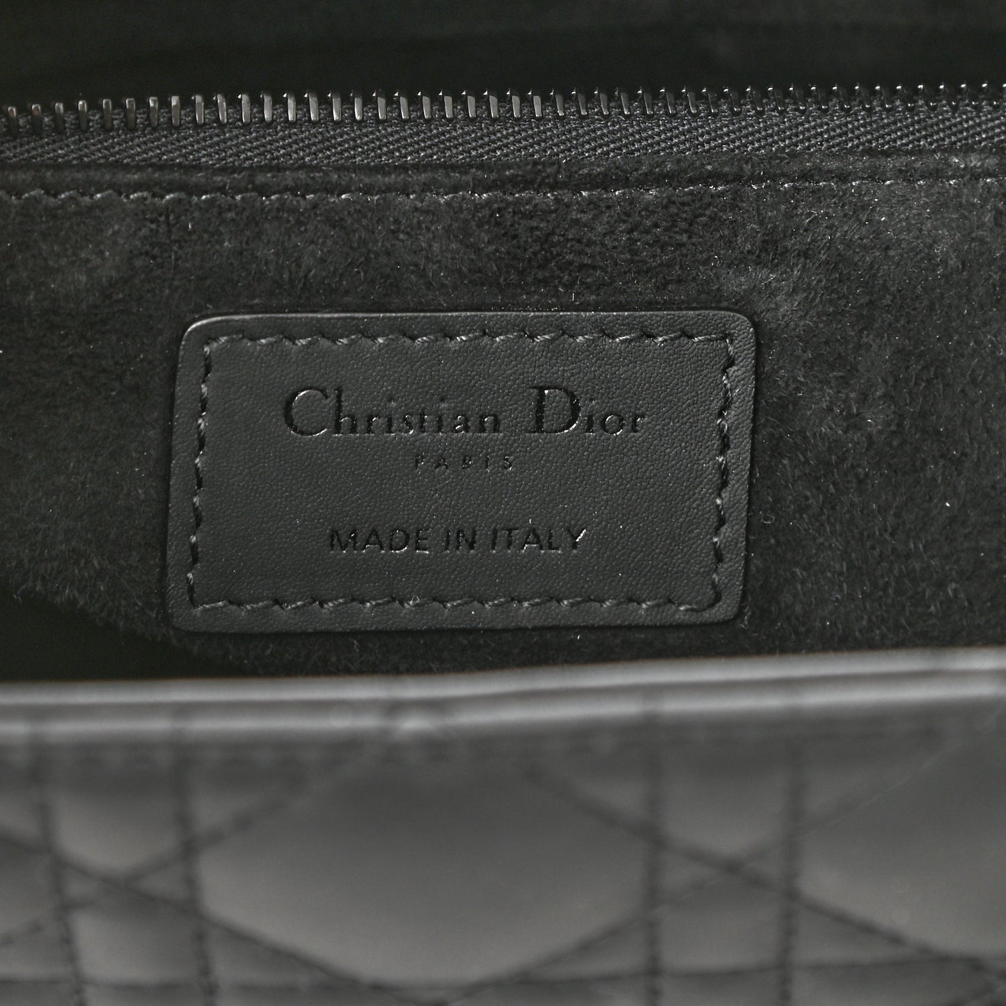 Ultra Matte Calfskin Cannage Medium Lady Dior Black