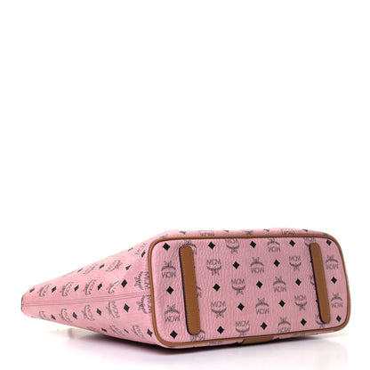 MCM Visetos Medium Anya Zip Top Shopper Tote Soft Pink 3 of 5