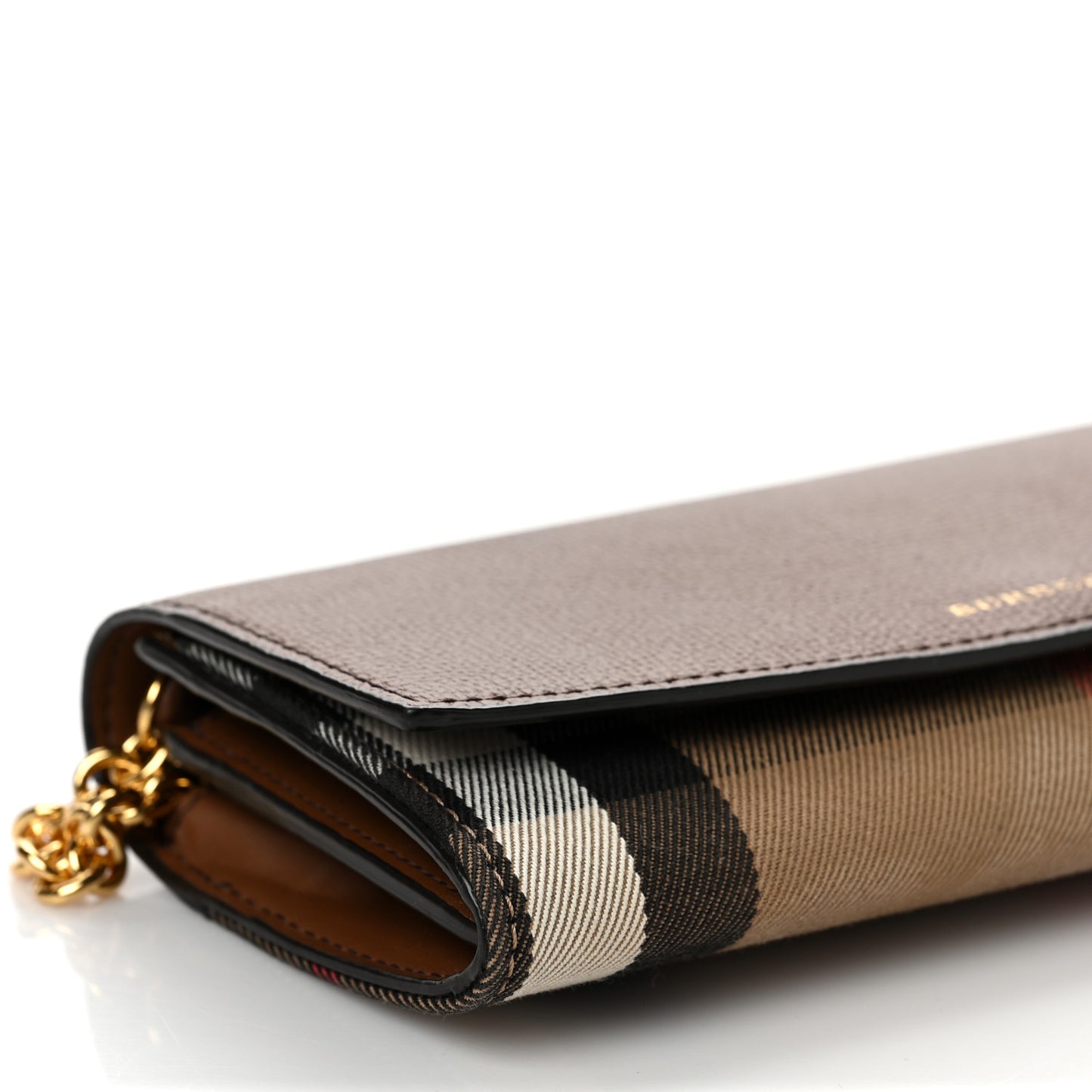 Derby Calfskin House Check Henley Wallet On Chain Tan