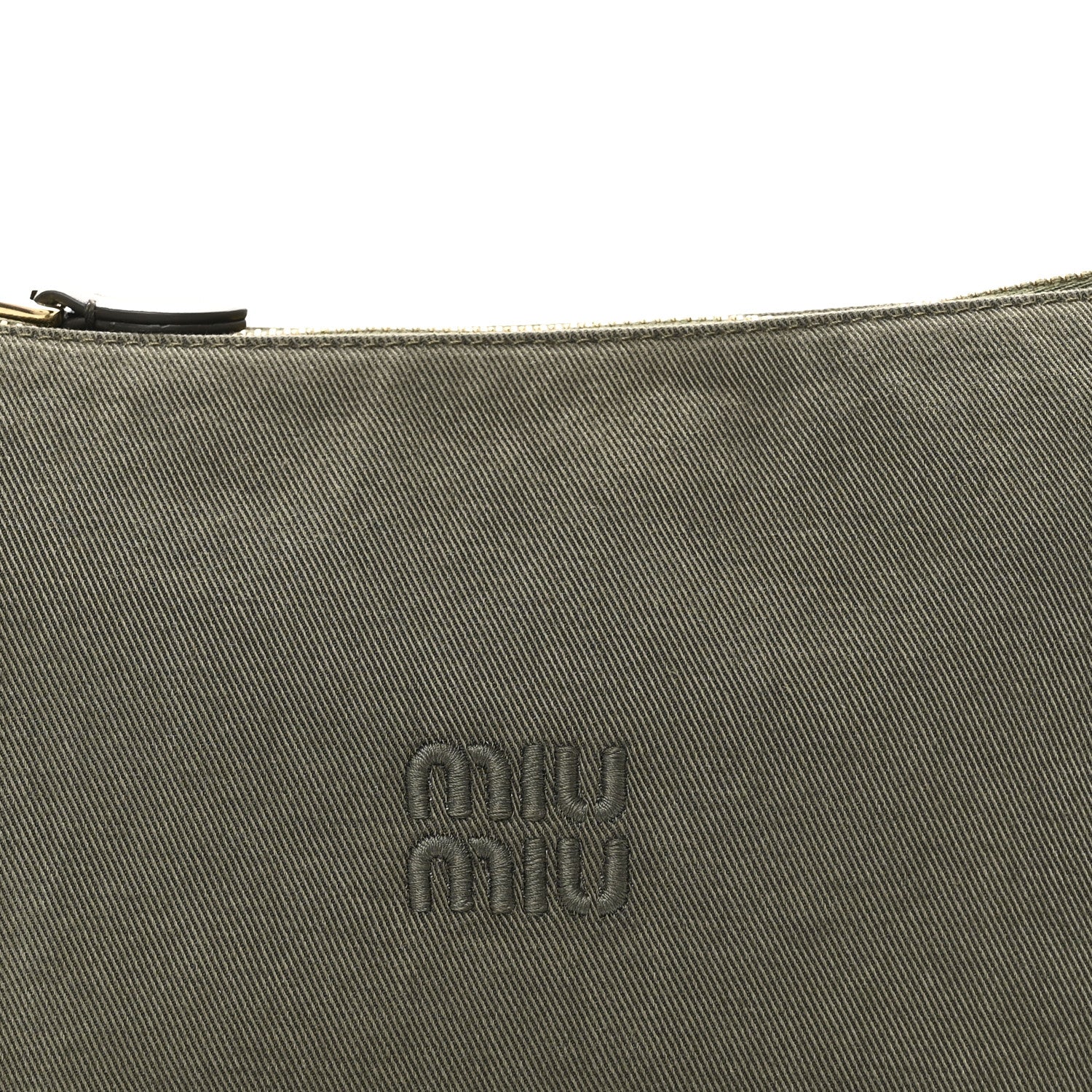 Miu Miu Canvas Gabardine Pouch Green 7 of 9