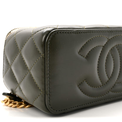 Chanel Lambskin Quilted Small Pillow Crush Vanity Case With Chain Green 9 of 10