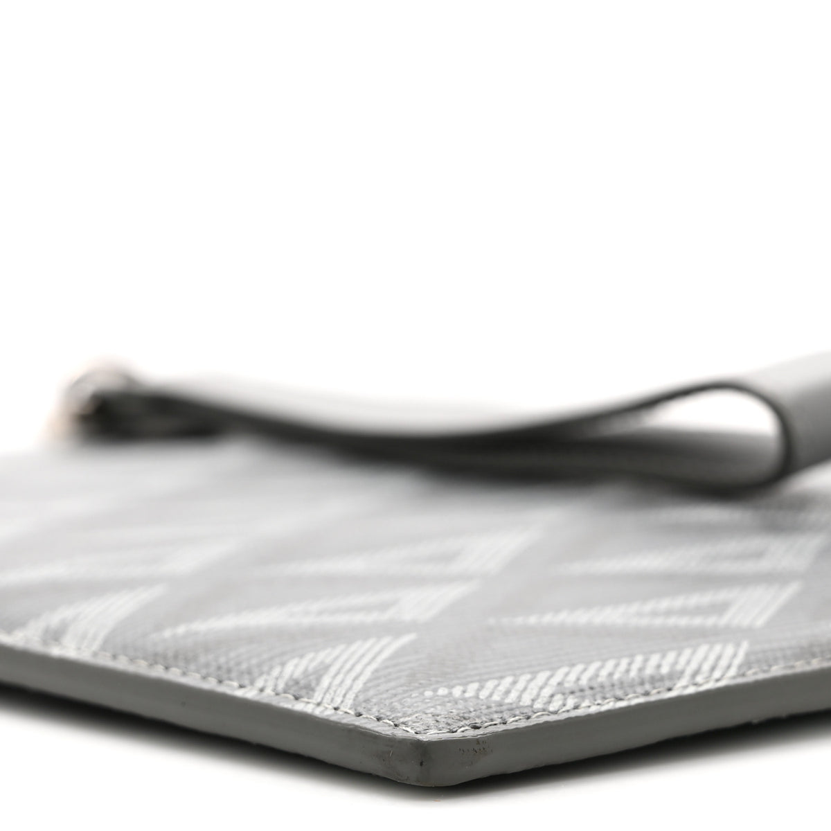 Coated Canvas CD Diamond Pouch Grey