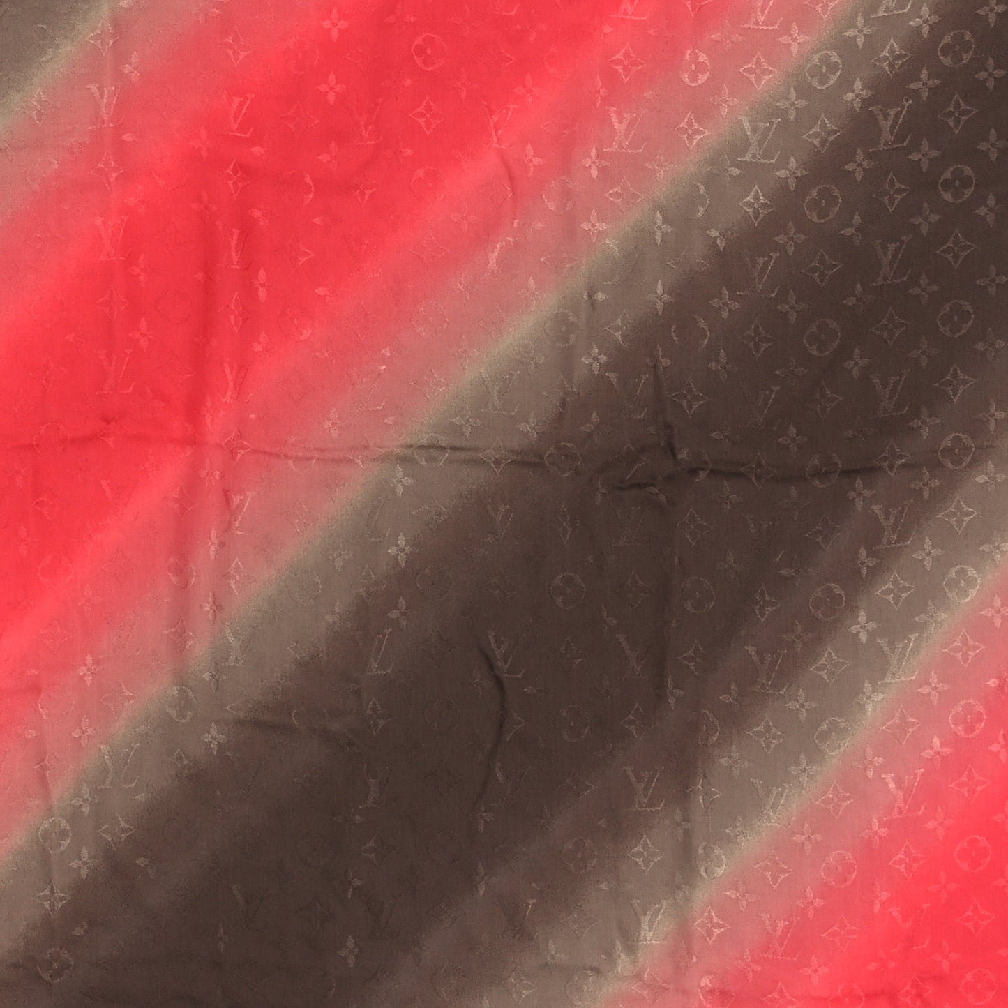 Silk Wool Monogram Tie Dye Shawl Rose