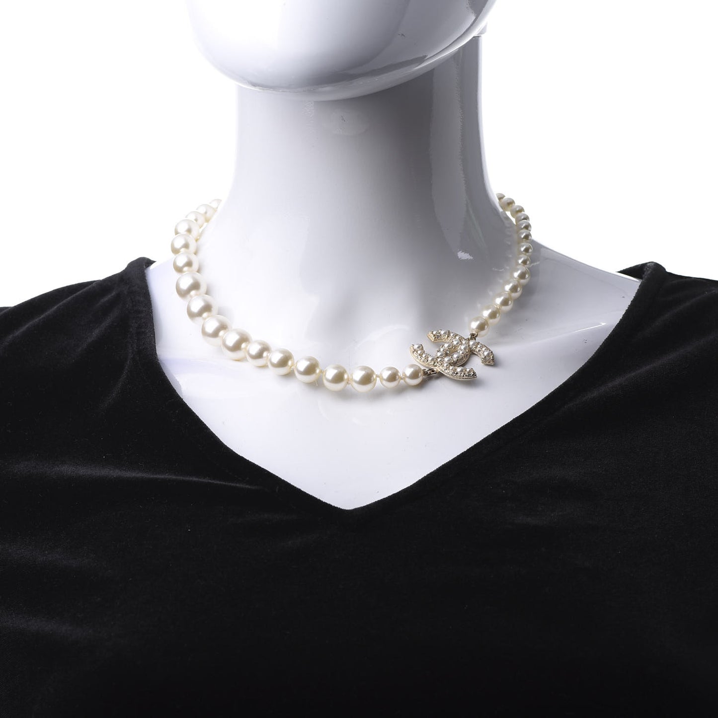 Pearl CC 100th Anniversary Necklace Light Gold