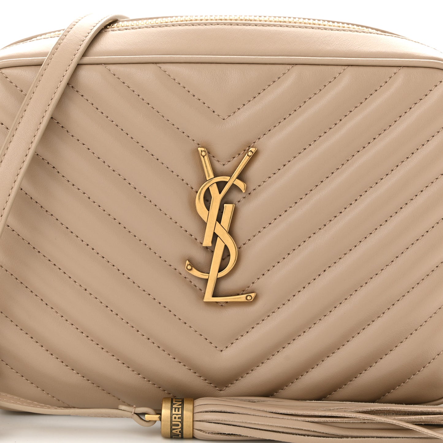 Calfskin Matelasse Monogram Lou Camera Bag Dark Beige