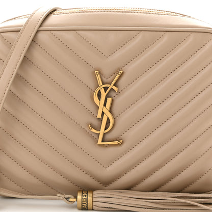 Saint Laurent Calfskin Matelasse Monogram Lou Camera Bag Dark Beige 8 of 10