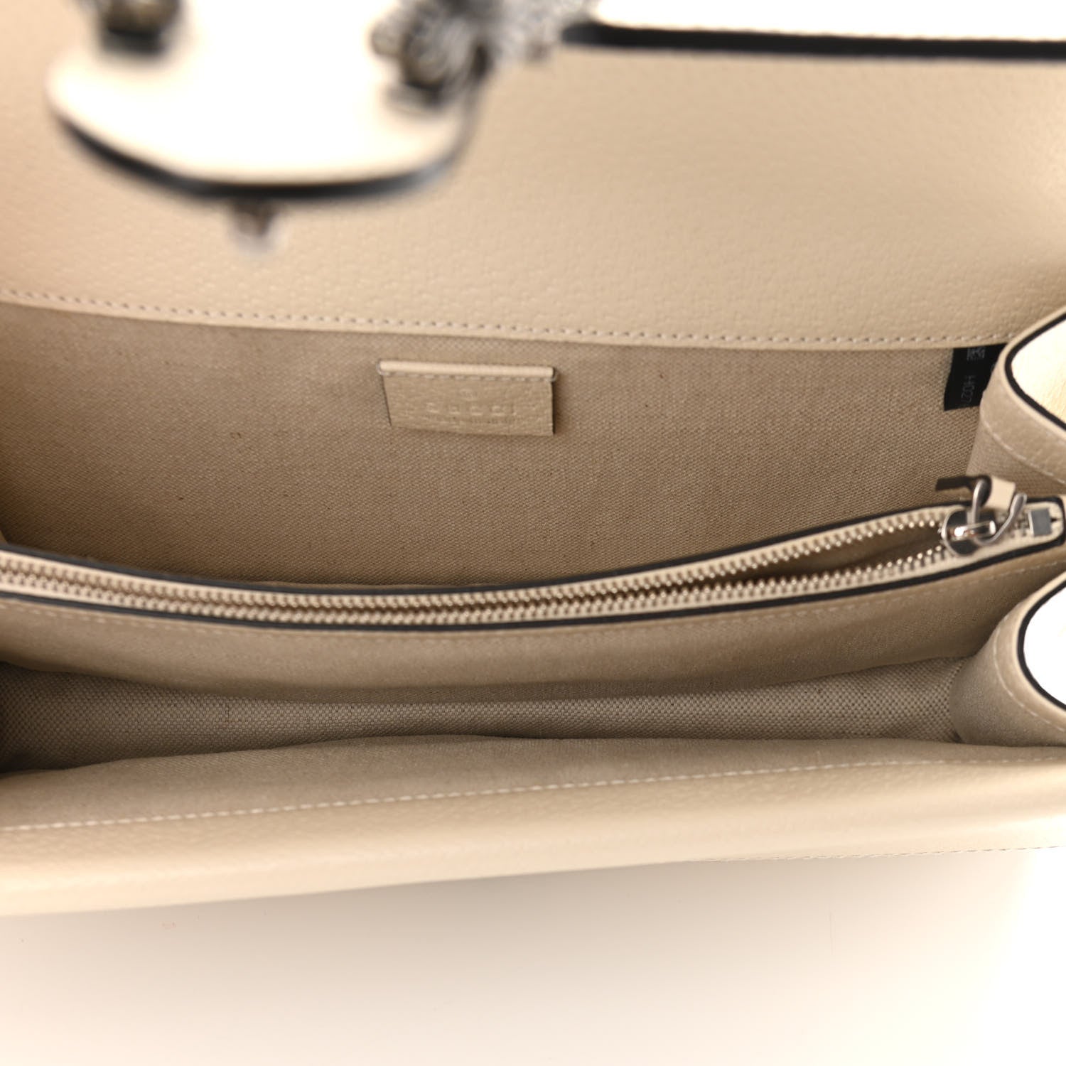 Gucci Textured Calfskin Crystal Small Dionysus Shoulder Bag Mystic White 5 of 11