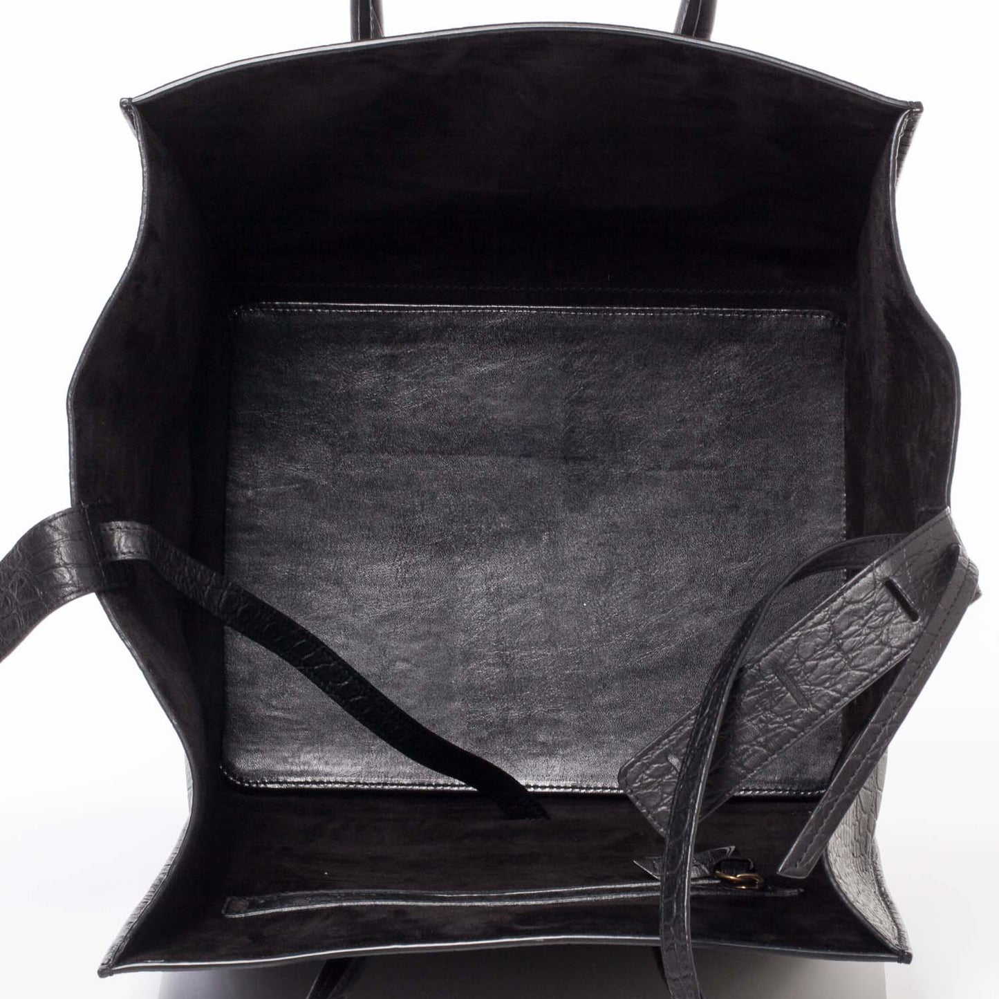 Crocodile Embossed Small Phantom Luggage Black