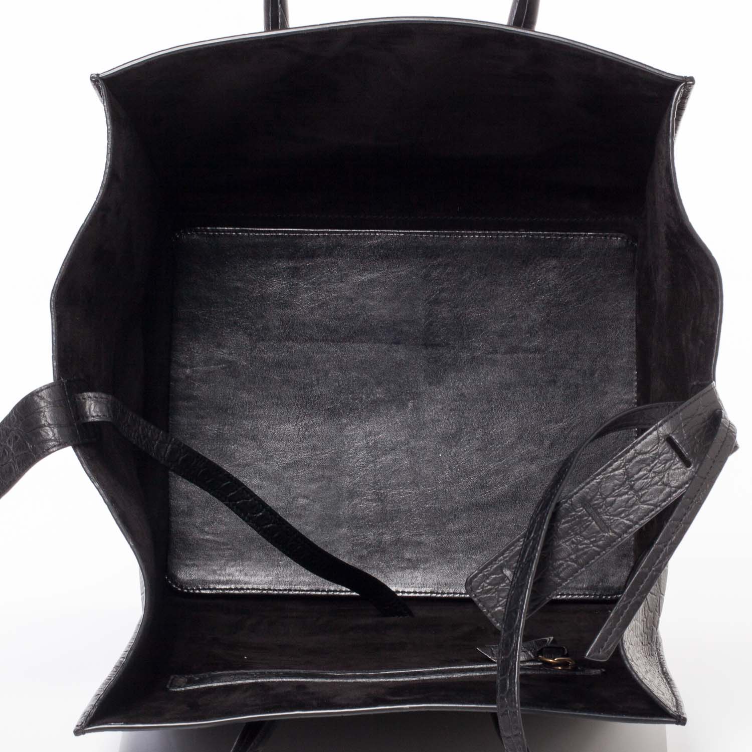 Celine Crocodile Embossed Small Phantom Luggage Black 7 of 8
