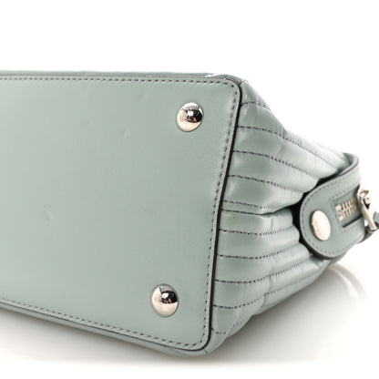 Fendi Shiny Nappa Trapuntata Small DotCom Click Top Handle Chain Satchel Light Blue 9 of 9