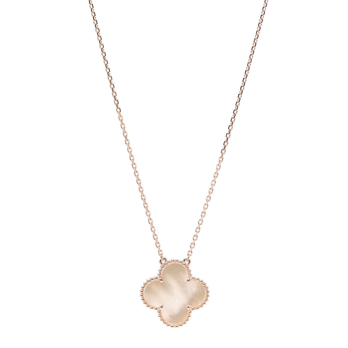 18K Rose Gold Mother of Pearl Magic Alhambra Pendant Necklace