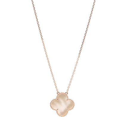 Van Cleef & Arpels 18K Rose Gold Mother of Pearl Magic Alhambra Pendant Necklace 1 of 7